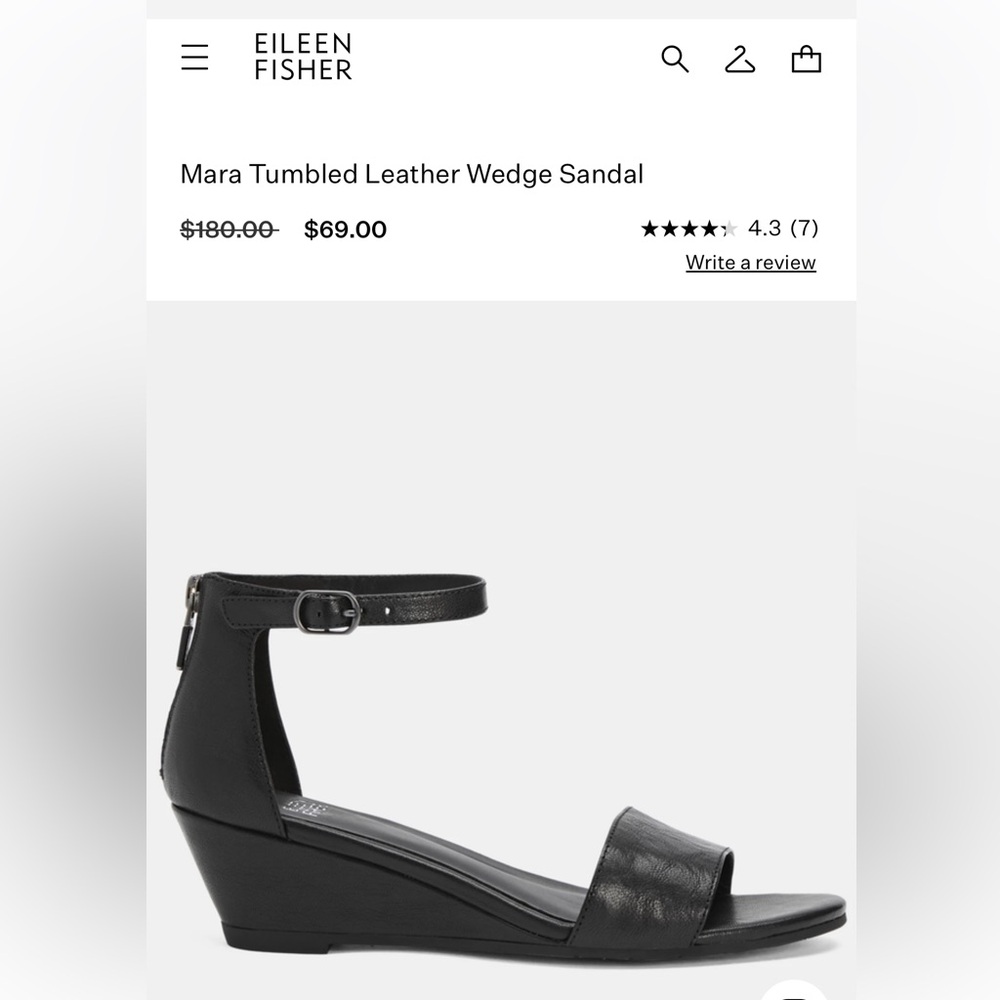 Eileen fisher classic sandal with ankle strap